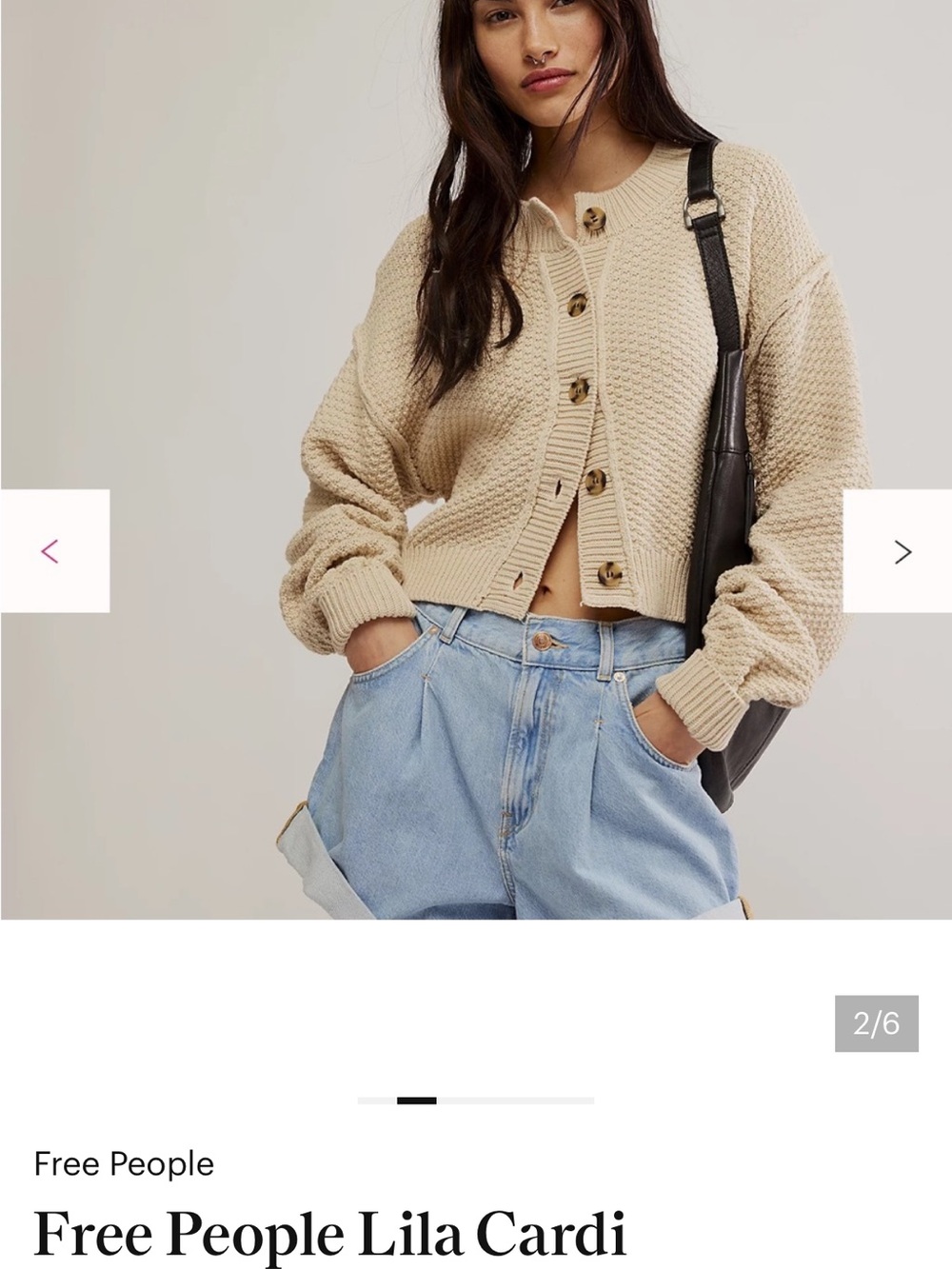 Free People Lila Cream Cardigan